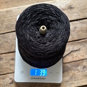 Black cotton chenille on a cone
